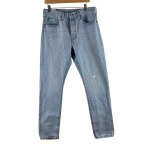 Levi's 501 Skinny Button Fly Light Wash Women's 31x30 Distressed 100% Cotton